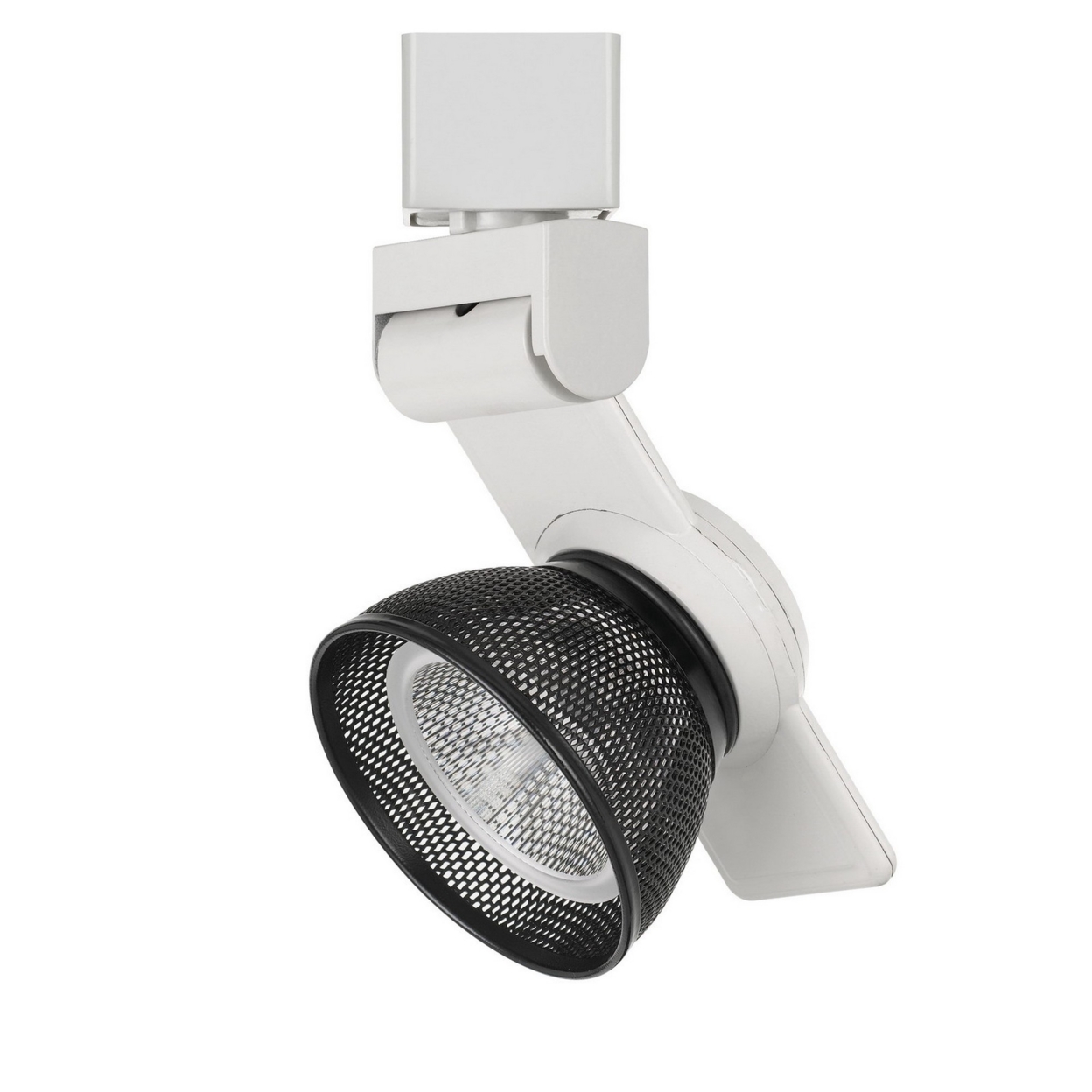 12W Integrated LED Metal Track Fixture With Mesh Head, White And Black- Saltoro Sherpi