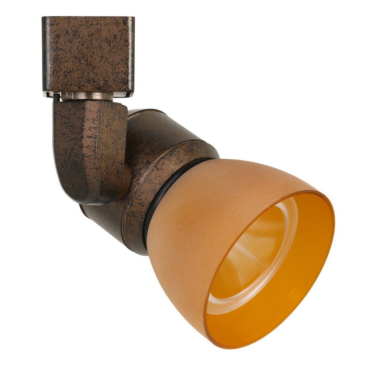 10W Integrated LED Track Fixture With Polycarbonate Head, Bronze And Orange- Saltoro Sherpi