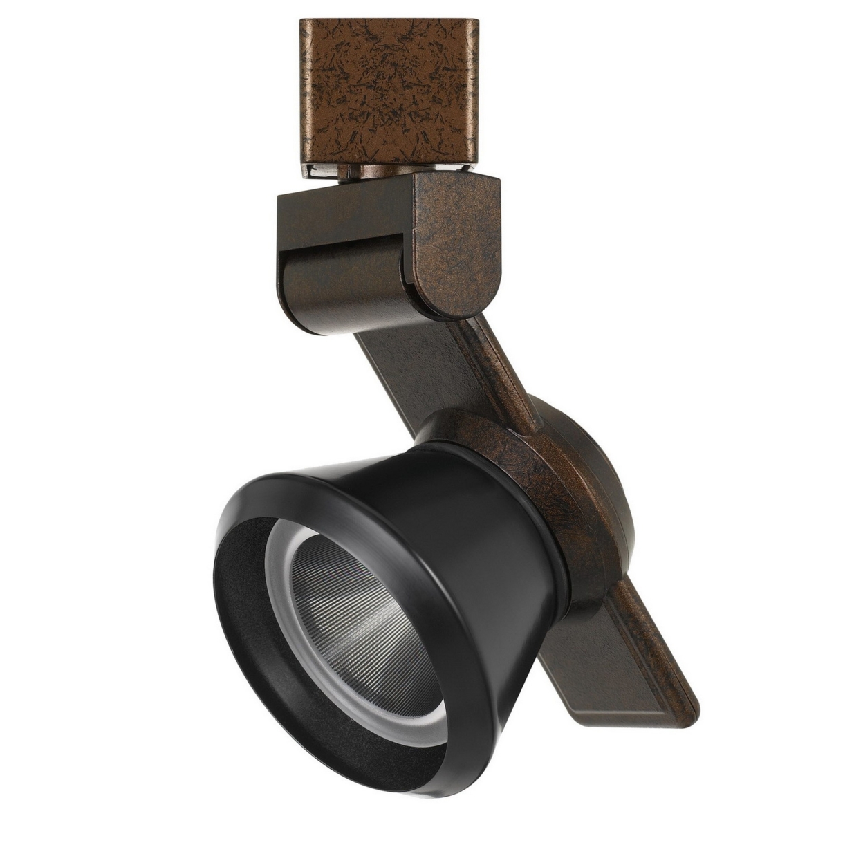 12W Integrated LED Metal Track Fixture With Cone Head, Bronze And Black- Saltoro Sherpi