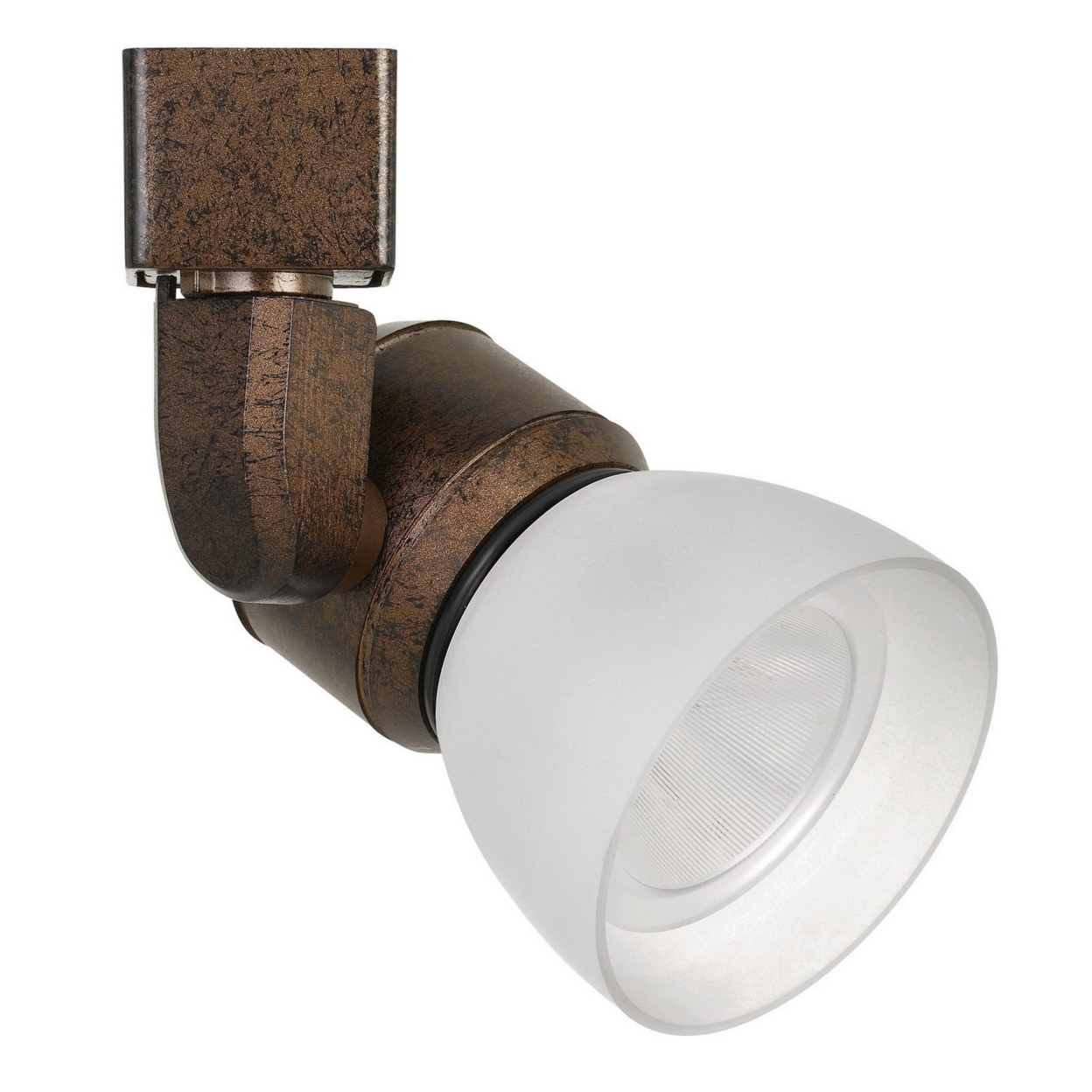 10W Integrated LED Track Fixture With Polycarbonate Head, Bronze And White- Saltoro Sherpi