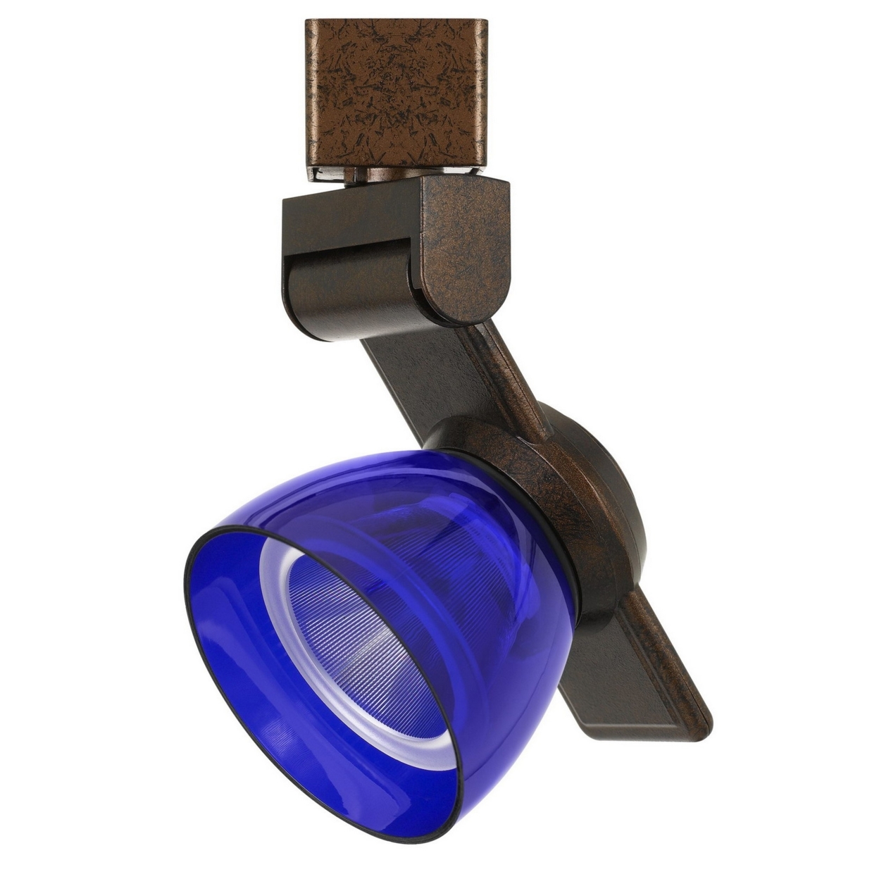 12W Integrated LED Track Fixture With Polycarbonate Head, Bronze And Blue- Saltoro Sherpi