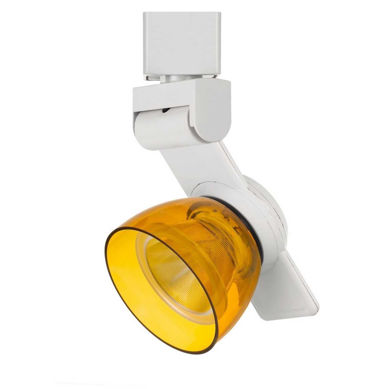 12W Integrated LED Track Fixture With Polycarbonate Head, White And Yellow- Saltoro Sherpi