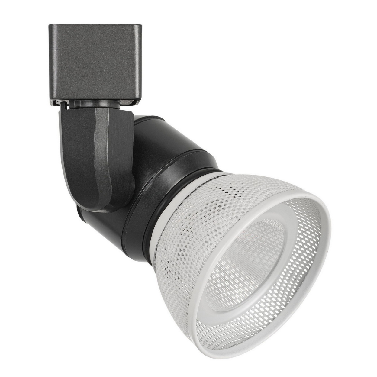 10W Integrated LED Metal Track Fixture With Mesh Head, Black And White- Saltoro Sherpi