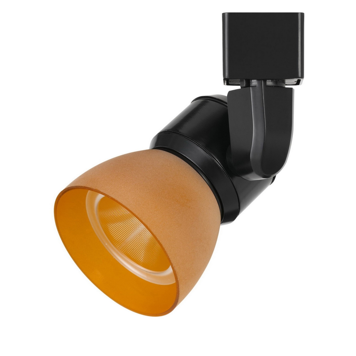 Metal And Frosted Polycarbonate LED Track Fixture, Yellow And Black- Saltoro Sherpi