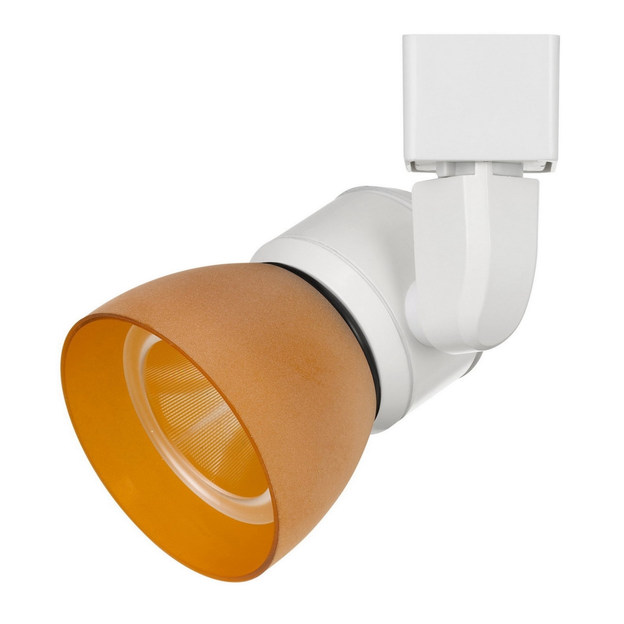 10W Integrated LED Track Fixture With Polycarbonate Head, Orange And White- Saltoro Sherpi