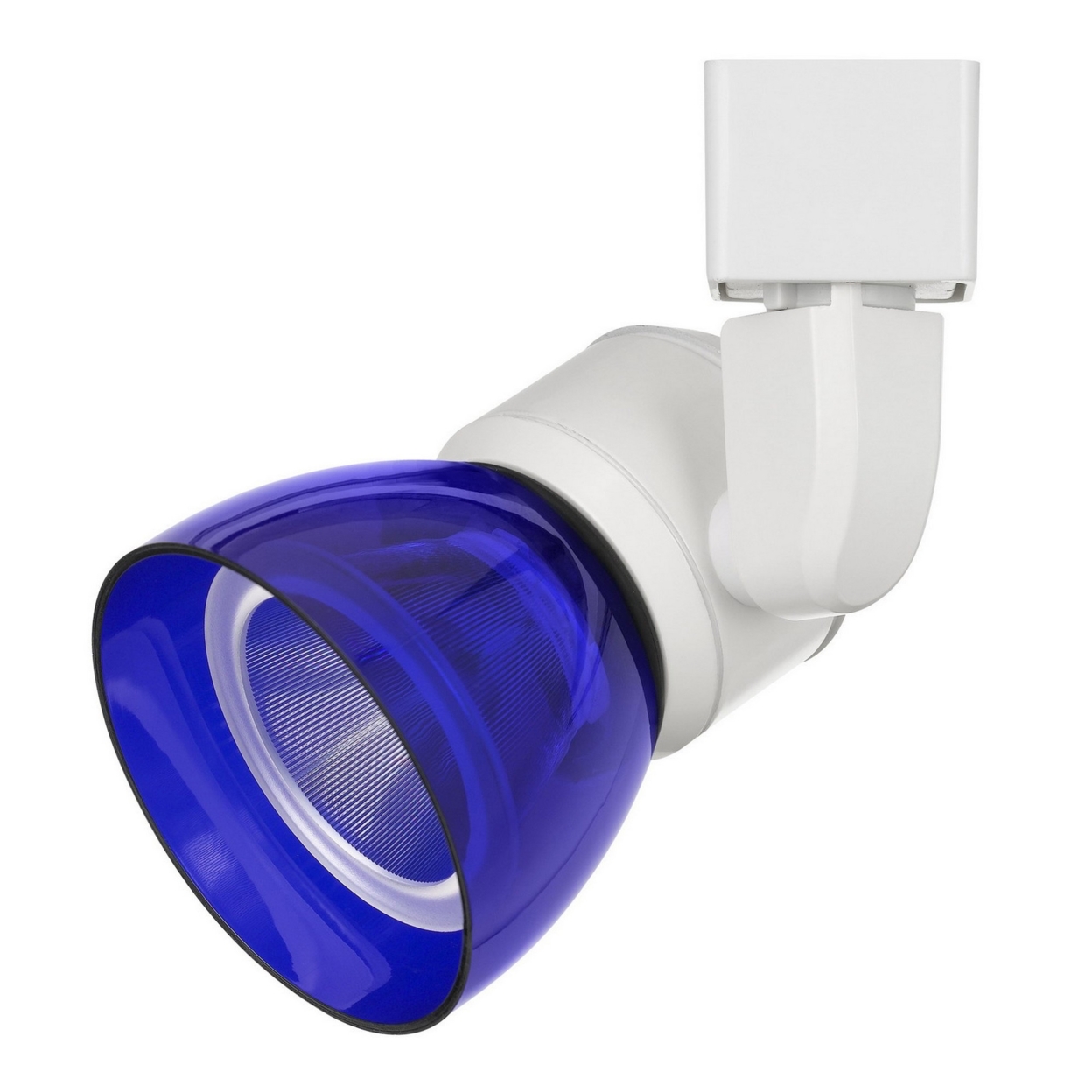 10W Integrated LED Track Fixture With Polycarbonate Head, White And Blue- Saltoro Sherpi