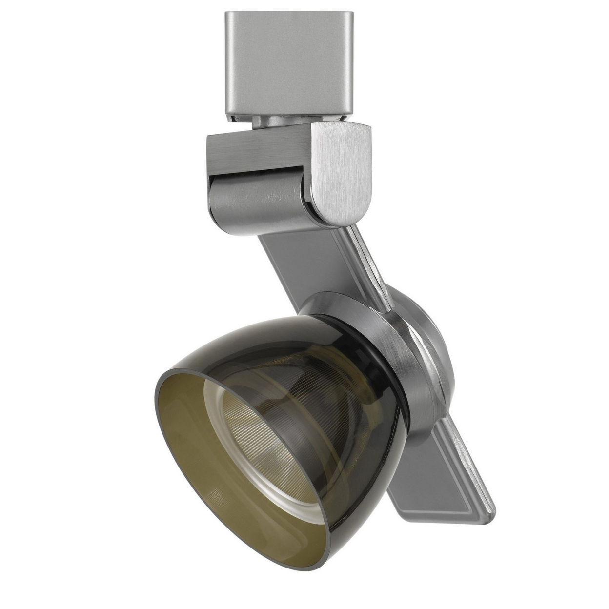 12W Integrated LED Track Fixture With Polycarbonate Head, Silver And Black- Saltoro Sherpi