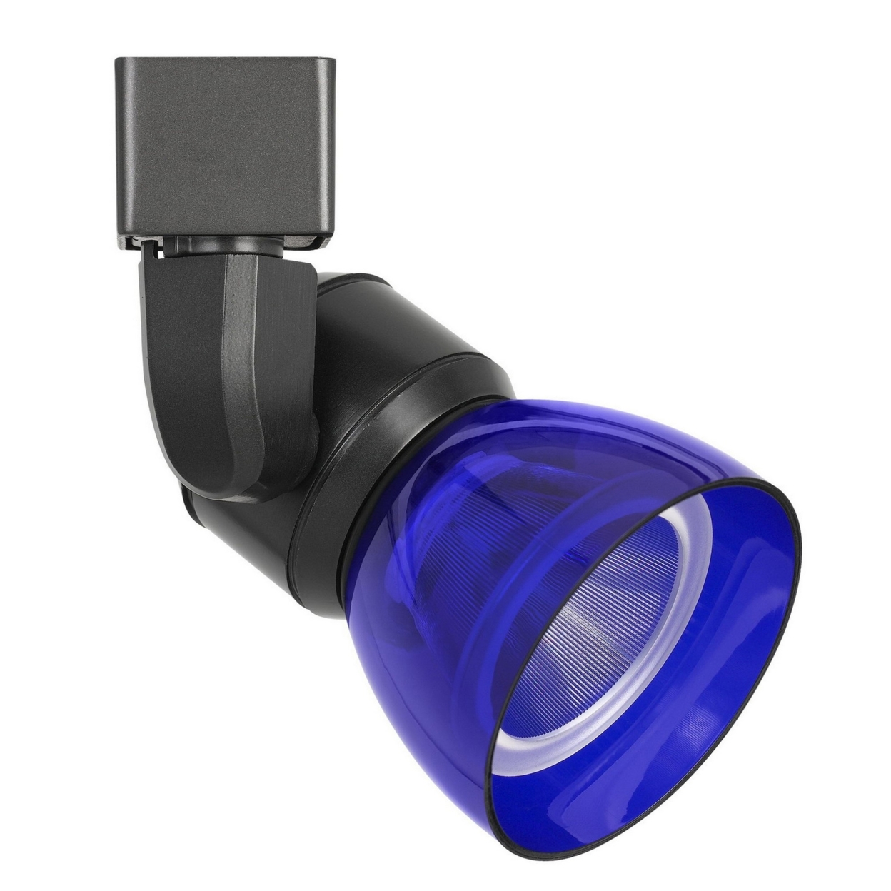 10W Integrated LED Track Fixture With Polycarbonate Head, Black And Blue- Saltoro Sherpi