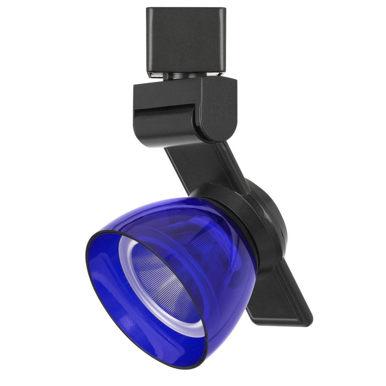 12W Integrated LED Track Fixture, Blue Polycarbonate Head, Black