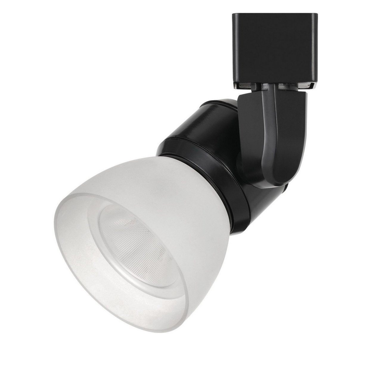 Metal And Frosted Polycarbonate LED Track Fixture, White And Black- Saltoro Sherpi