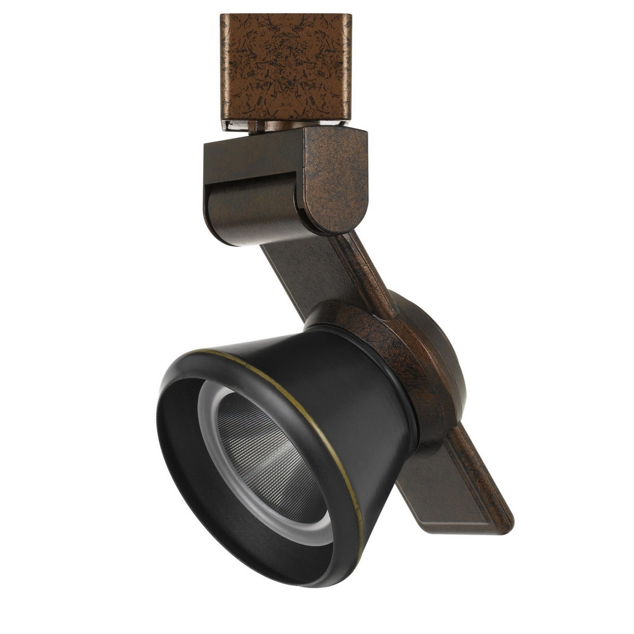 12W Integrated Cone Head LED Metal Track Fixture, Bronze And Black- Saltoro Sherpi