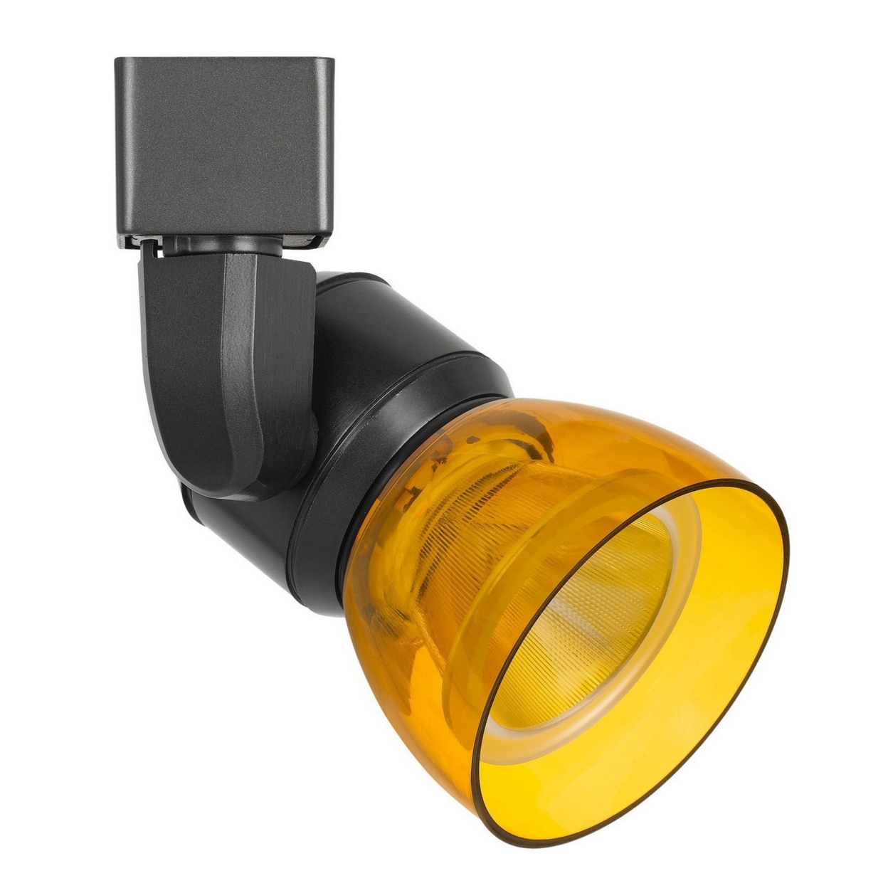 10W Integrated LED Track Fixture With Polycarbonate Head, Black And Yellow- Saltoro Sherpi