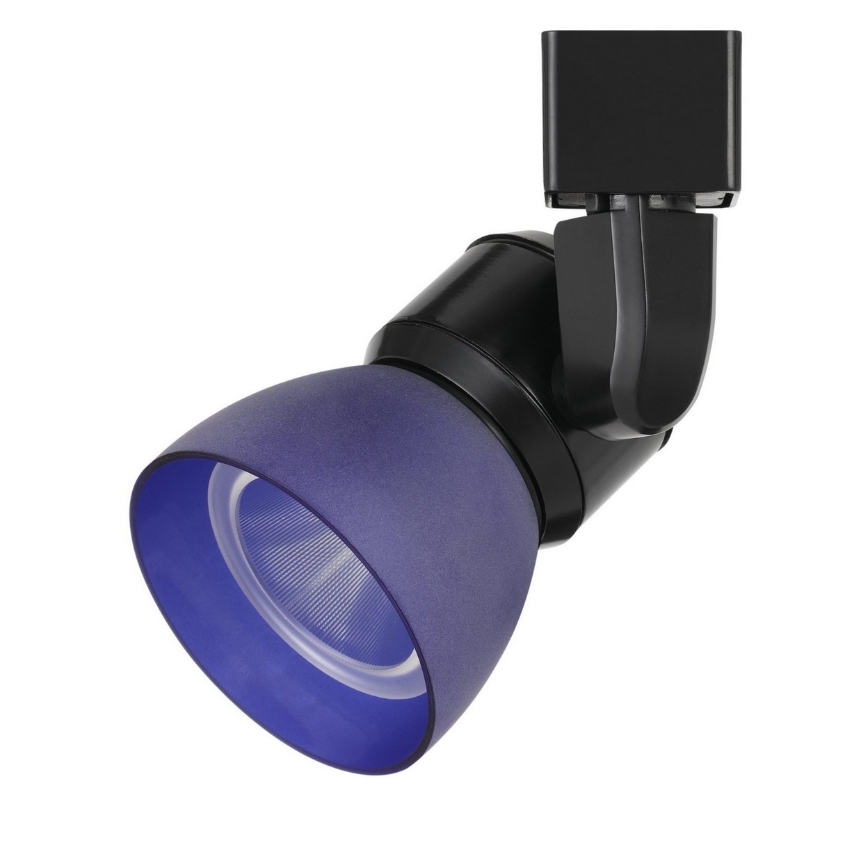 Metal And Frosted Polycarbonate LED Track Fixture, Blue And Black- Saltoro Sherpi