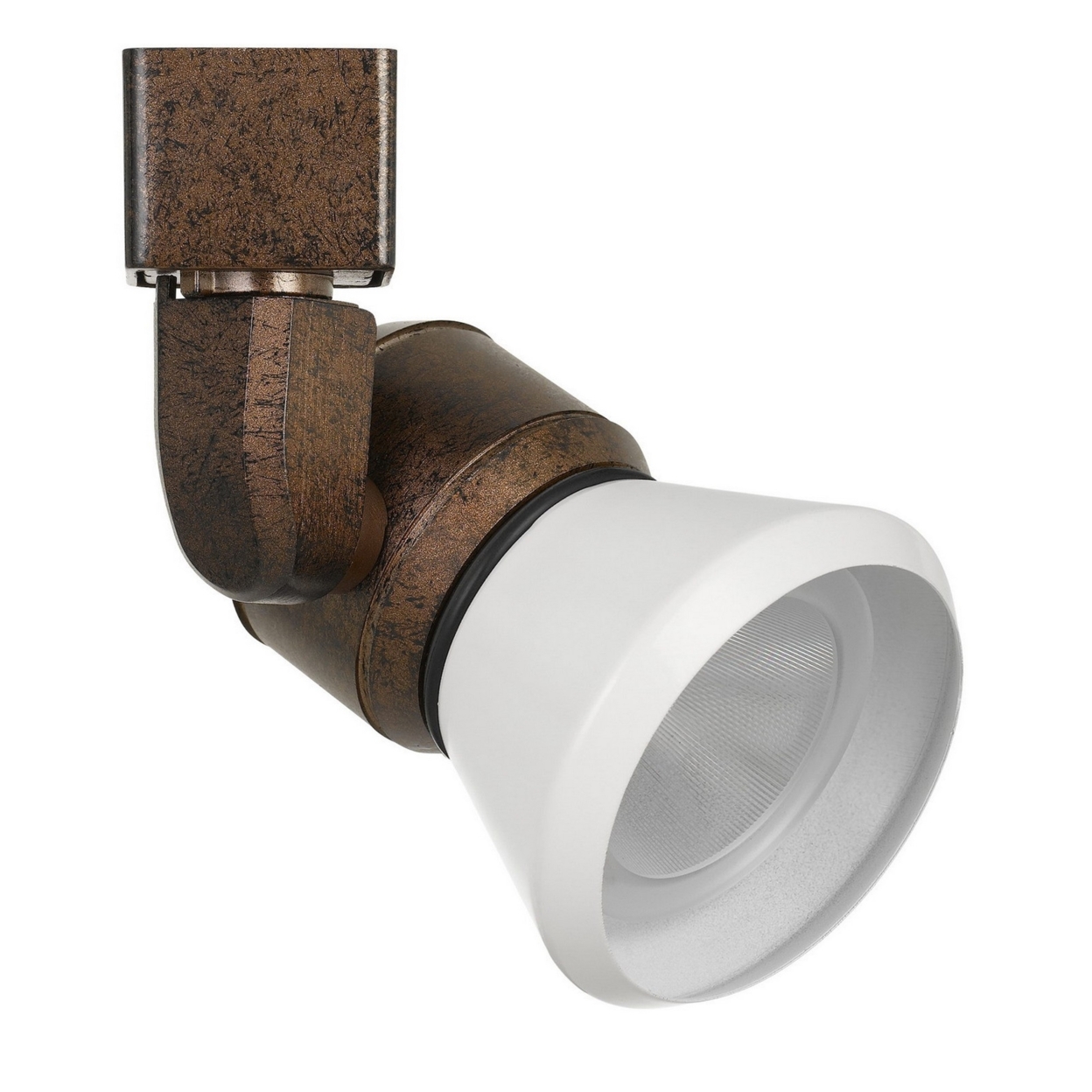 10W Integrated LED Metal Track Fixture With Cone Head, Bronze And White- Saltoro Sherpi