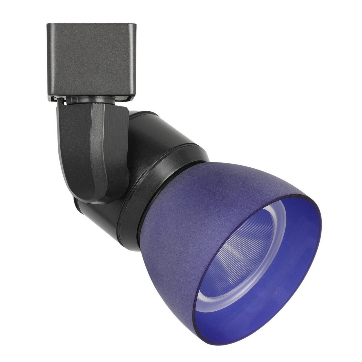 10W Integrated Metal And Polycarbonate LED Track Fixture, Black And Blue- Saltoro Sherpi