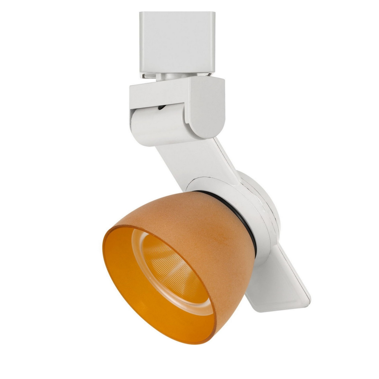 12W Integrated LED Track Fixture With Polycarbonate Head, White And Orange- Saltoro Sherpi