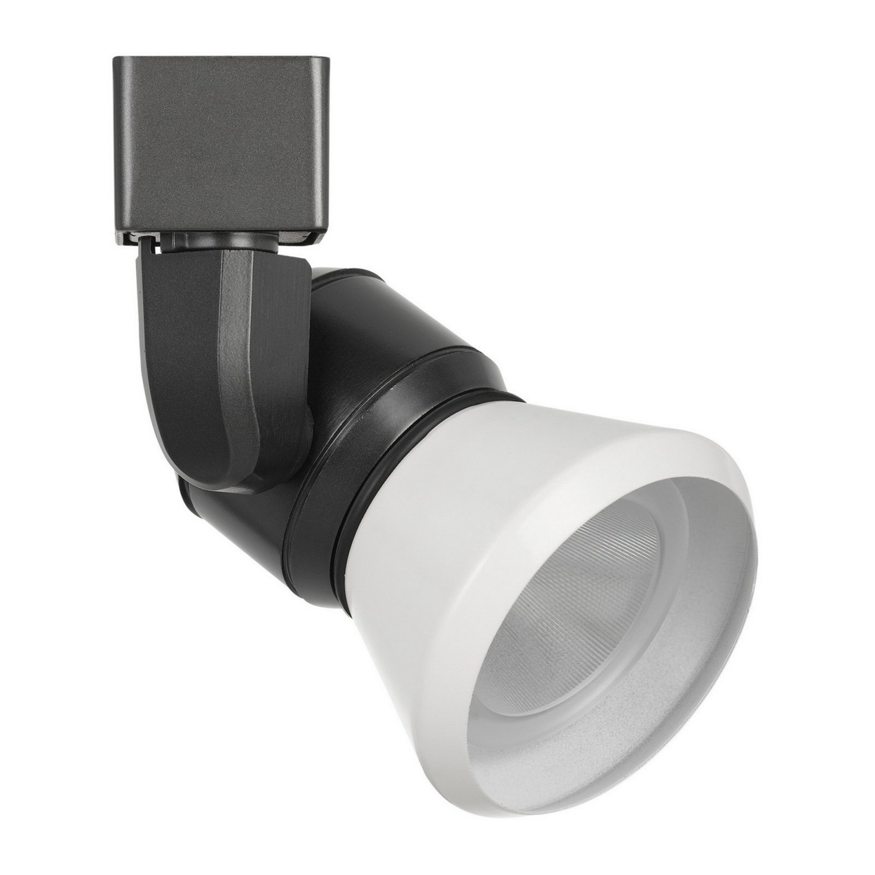 10W Integrated LED Metal Track Fixture With Cone Head, Black And White- Saltoro Sherpi
