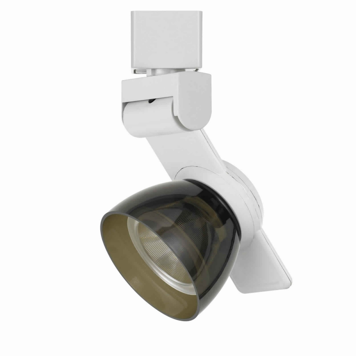 12W Integrated LED Metal Track Fixture With Oval Shape Head,White And Brown- Saltoro Sherpi