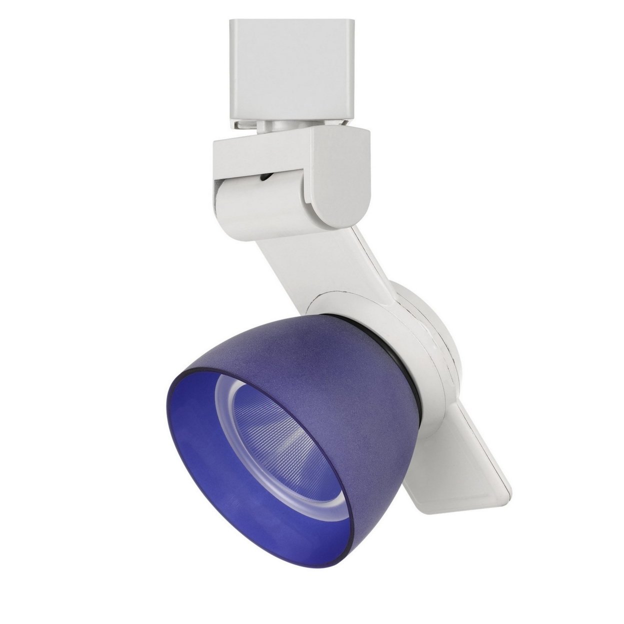 12W Integrated Metal And Polycarbonate LED Track Fixture, White And Blue- Saltoro Sherpi