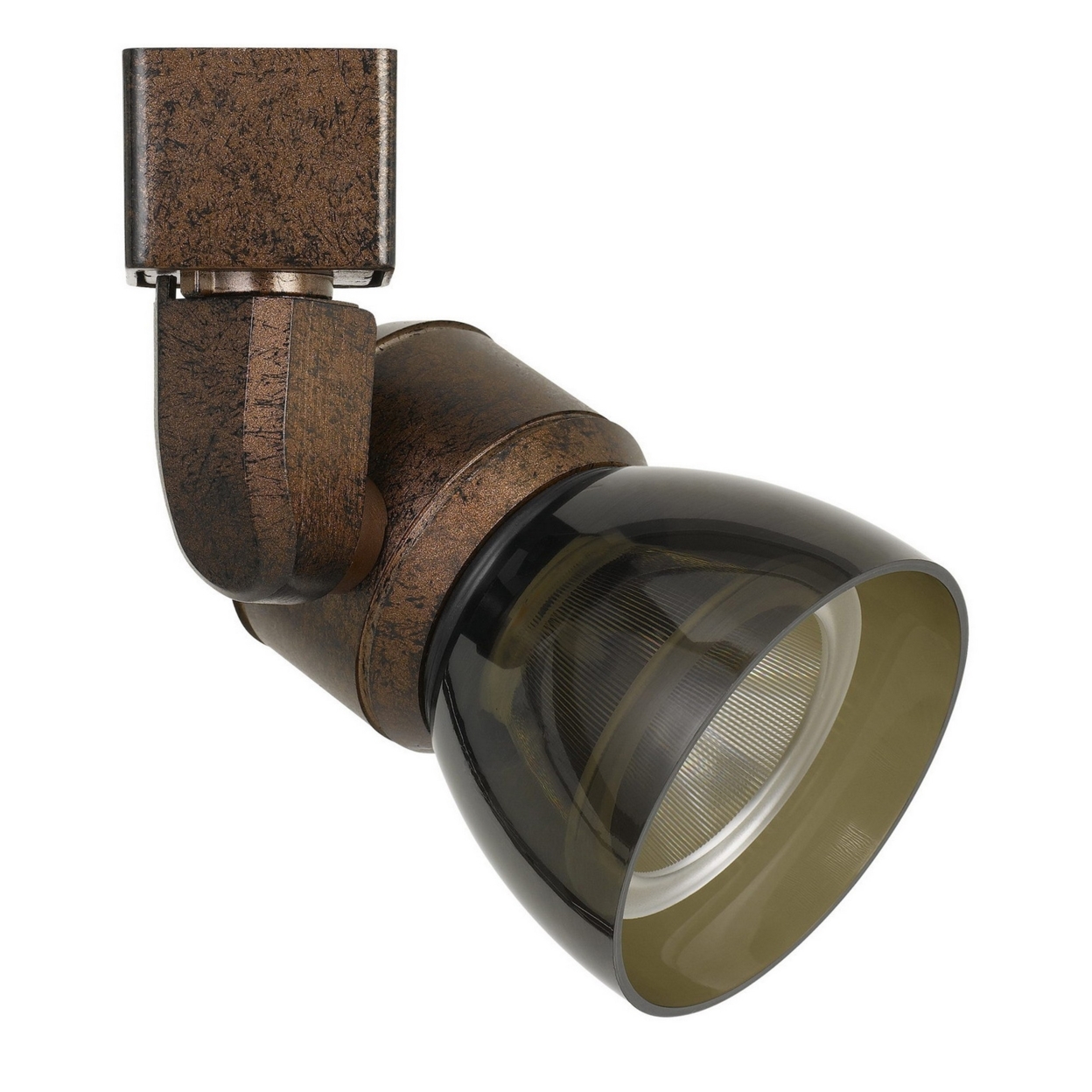 10W Integrated LED Track Fixture With Polycarbonate Head, Bronze And Black- Saltoro Sherpi