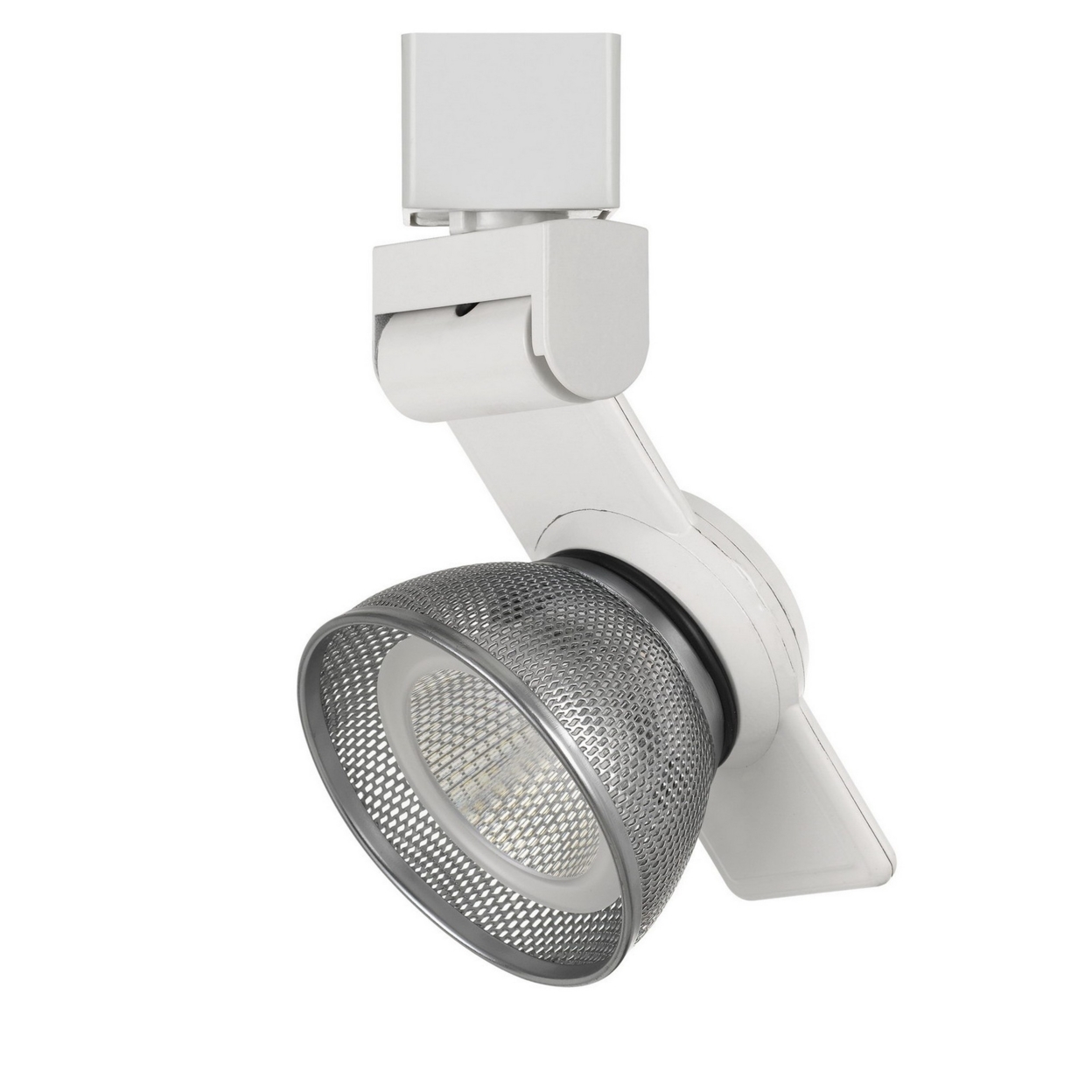 12W Integrated LED Metal Track Fixture With Mesh Head, Gray And Black- Saltoro Sherpi