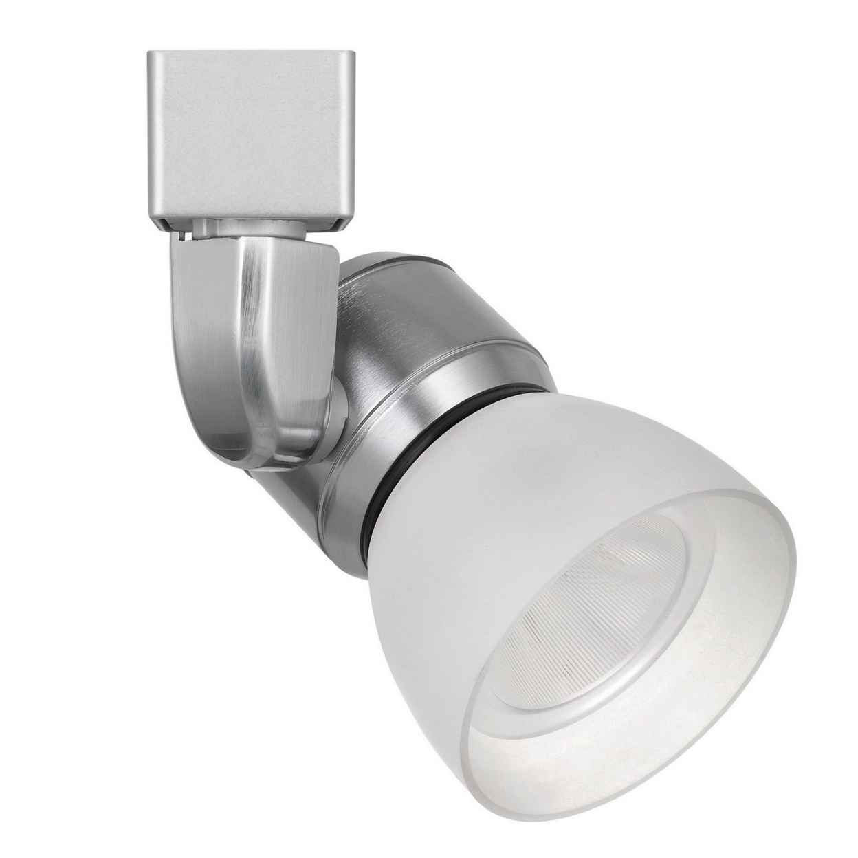 10W Integrated LED Track Fixture With Polycarbonate Head, Silver And White- Saltoro Sherpi