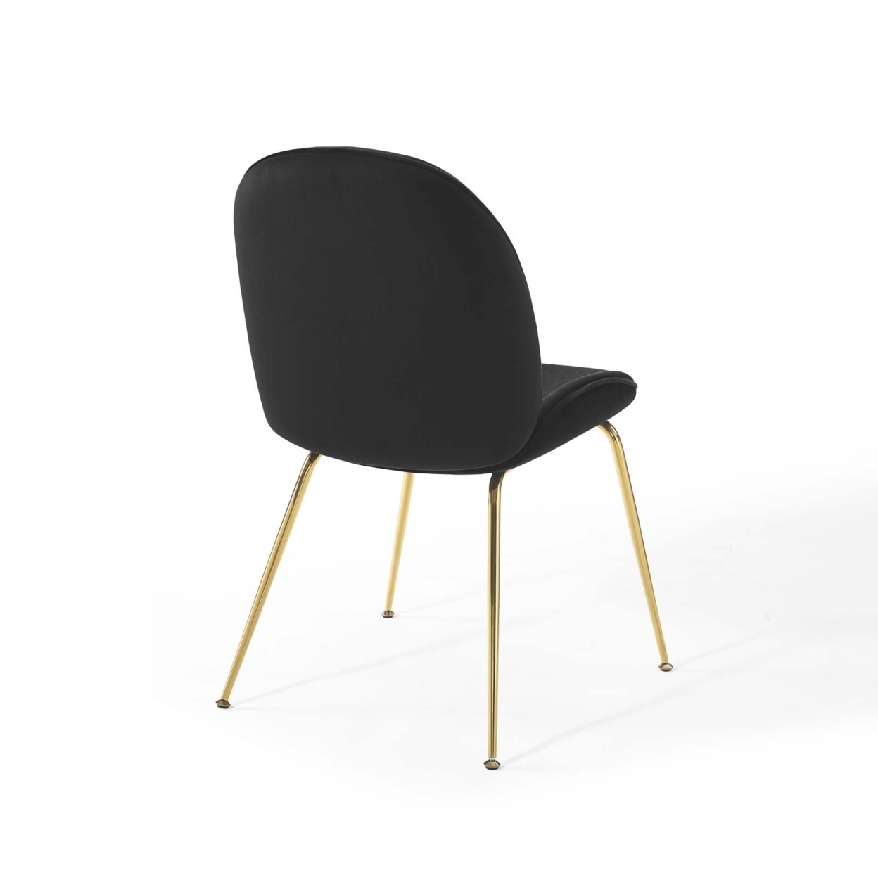 Scoop Gold Stainless Steel Leg Performance Velvet Dining Chair,Black