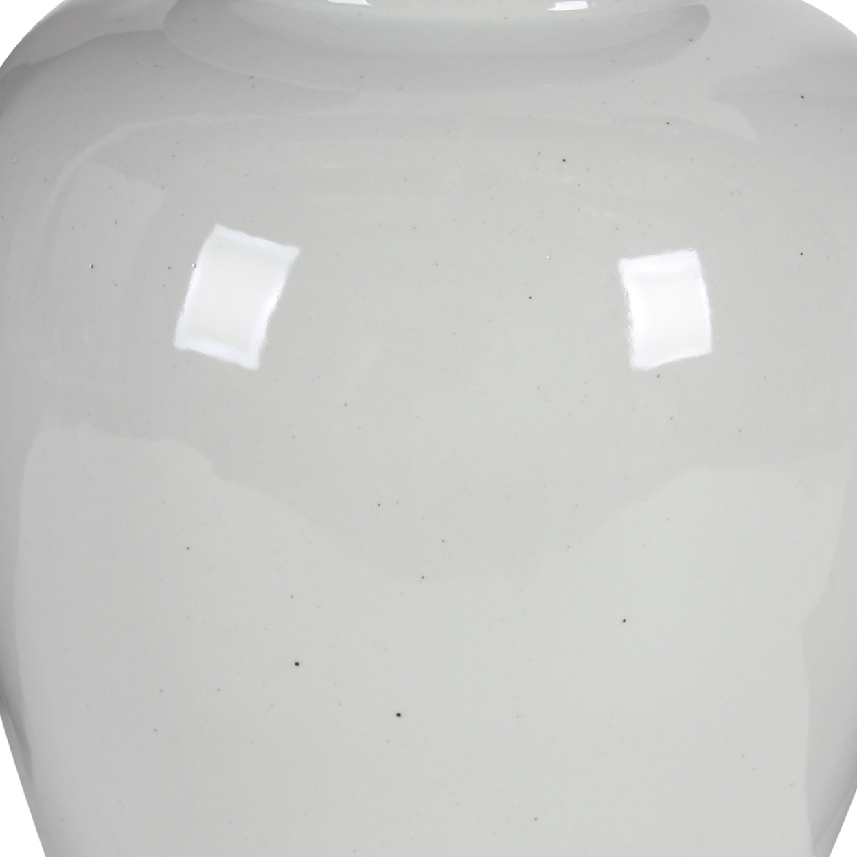 Ceramic Ginger Jar With Lid, Off White- Saltoro Sherpi