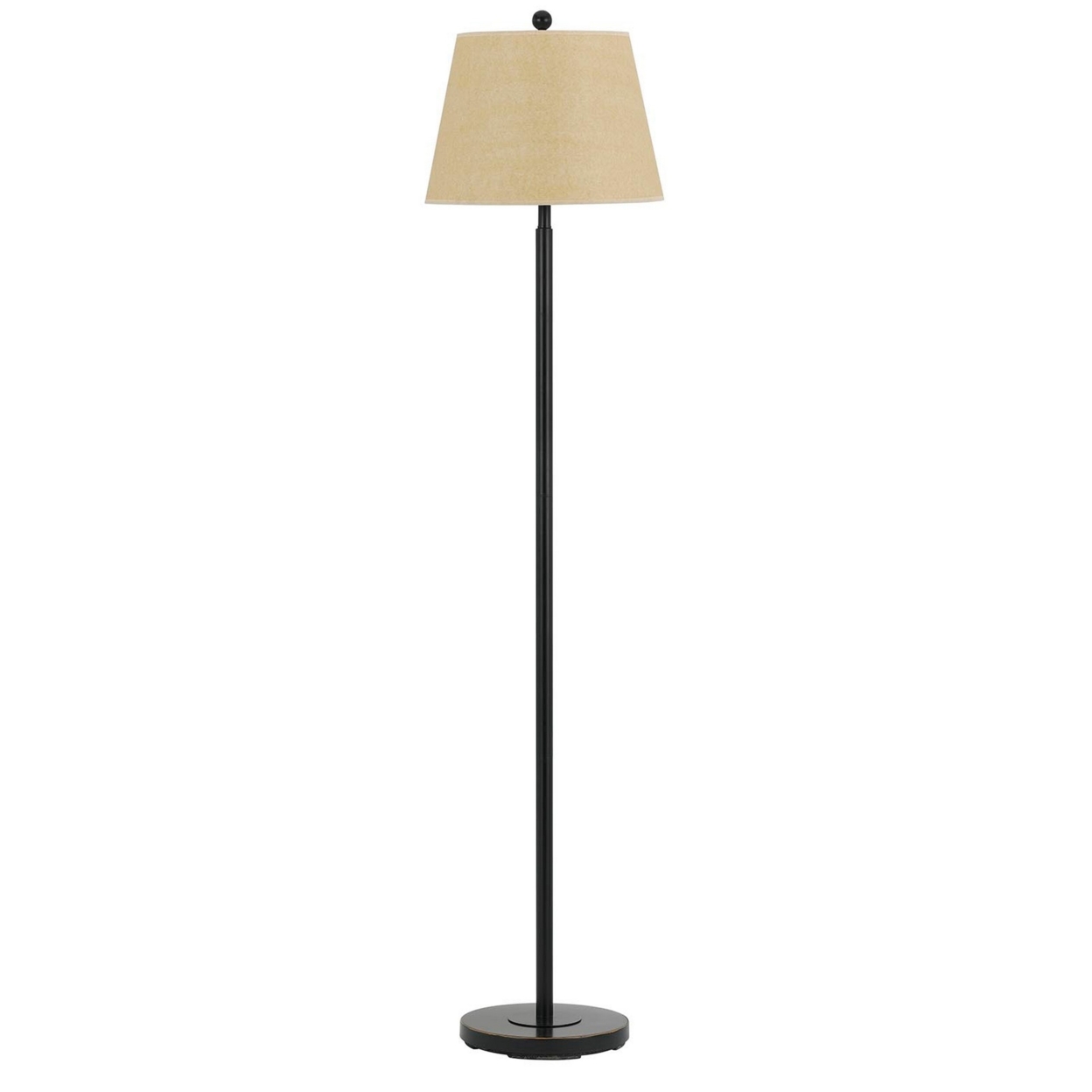 Metal Round 3 Way Floor Lamp With Spider Type Shade, Dark Bronze- Saltoro Sherpi