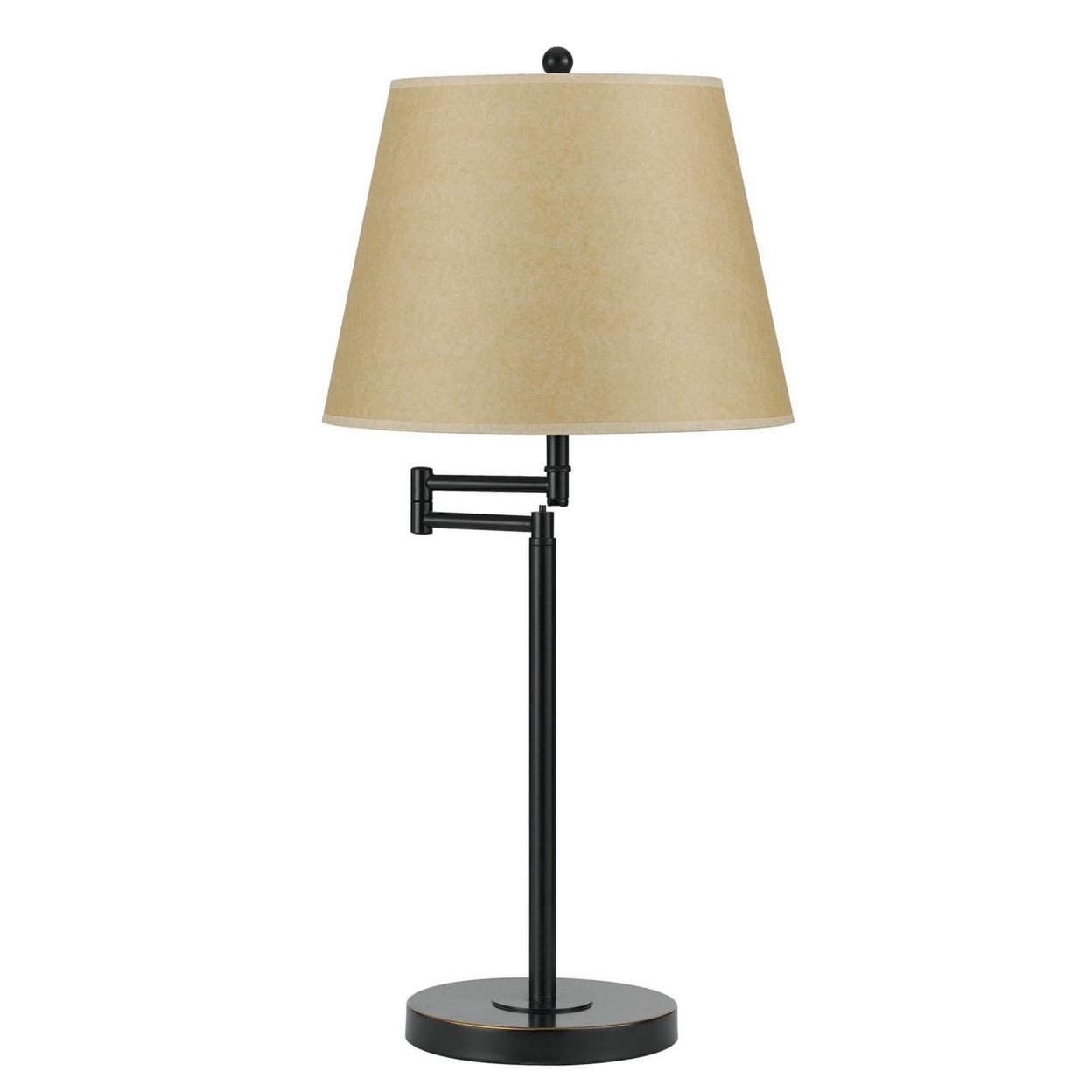 Metal Round 3 Way 27 Table Lamp With Spider Type Shade, Bronze And Brown- Saltoro Sherpi