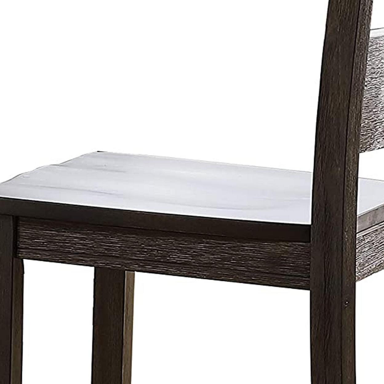 Wooden Counter Height Side Chair With Ladder Backrest, Set Of 2, Dark Brown- Saltoro Sherpi