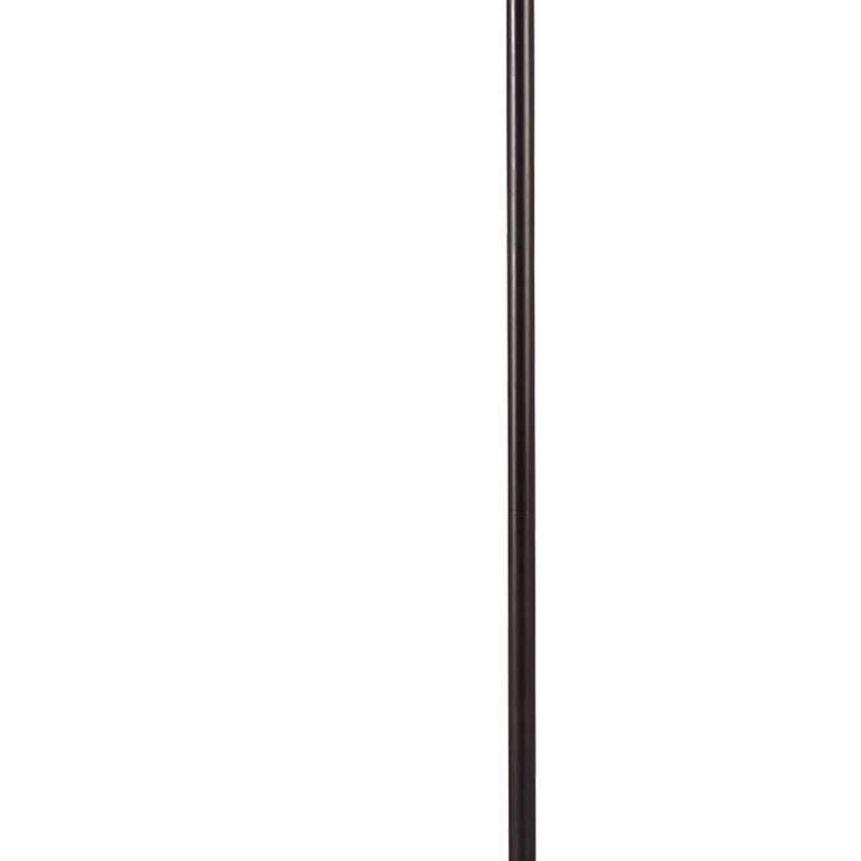 150 Watt Metal Floor Lamp With Swing Arm And Fabric Conical Shade, Black- Saltoro Sherpi