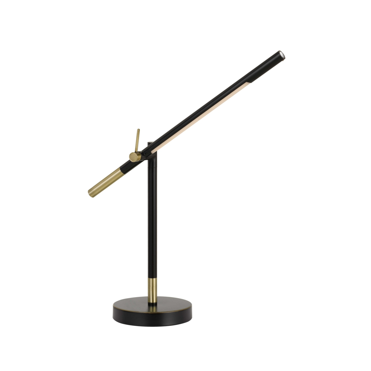 10W Integrated LED Dimmer Desk Lamp With Adjustable Height, Black- Saltoro Sherpi