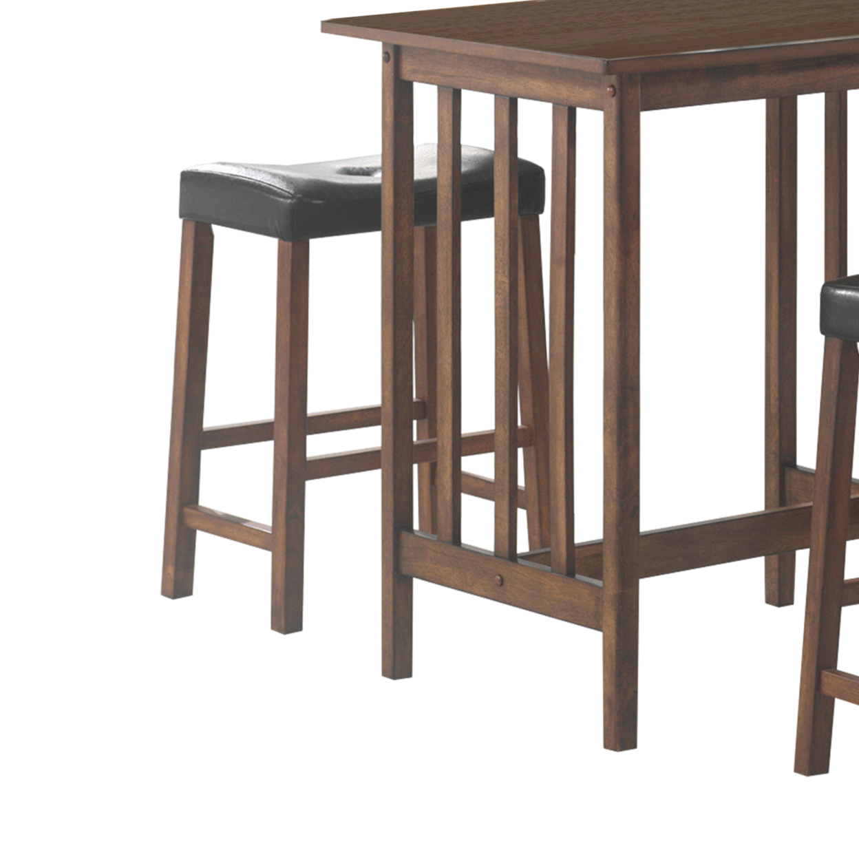 Contemporary Style 3 Piece Counter Height Set, Brown- Saltoro Sherpi