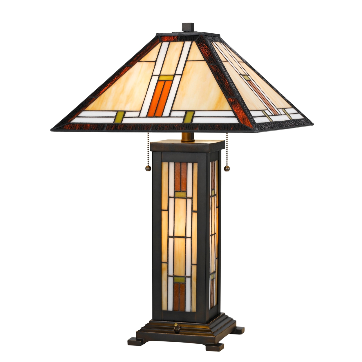 60 X 2 Watt Polyresin Table Lamp With 7 Watt Night Light, Black- Saltoro Sherpi