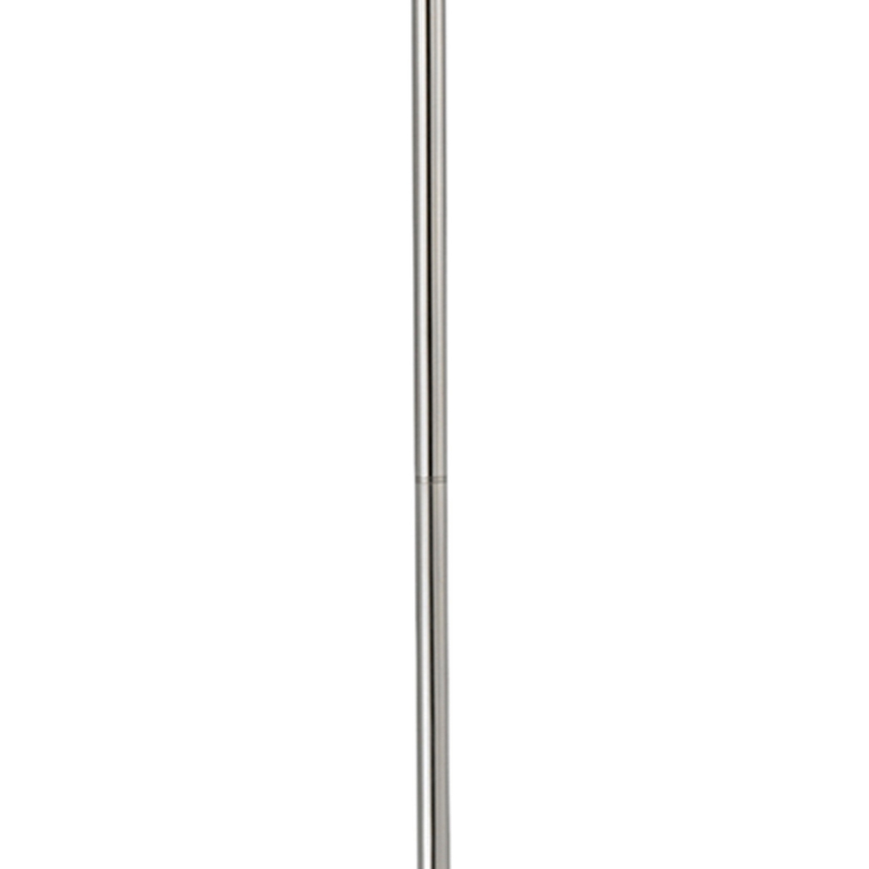 Metal Floor Lamp With Tapered Drum Shade And Stalk Support, Silver- Saltoro Sherpi