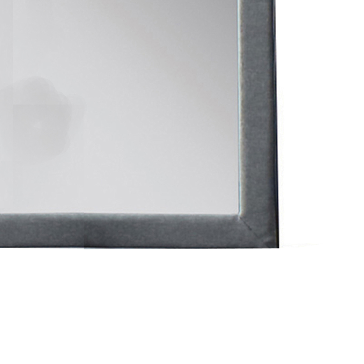 Fabric Upholstered Wooden Frame Mirror With Welt Trim, Light Gray- Saltoro Sherpi