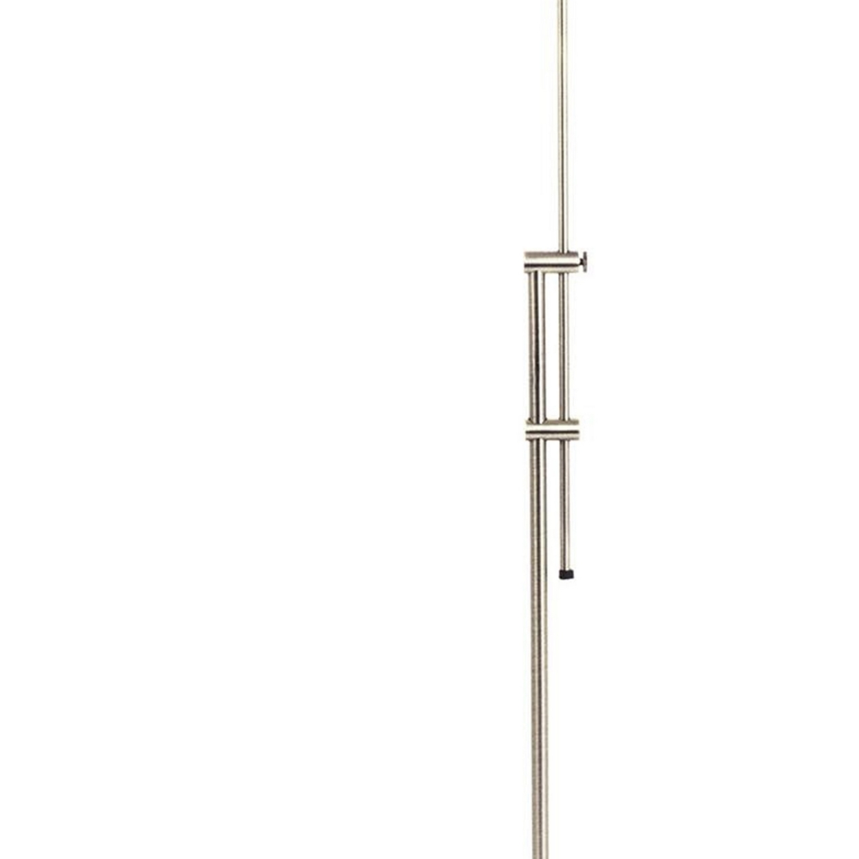 3 Way Metal Floor Lamp With And Adjustable Height Mechanism, Silver- Saltoro Sherpi