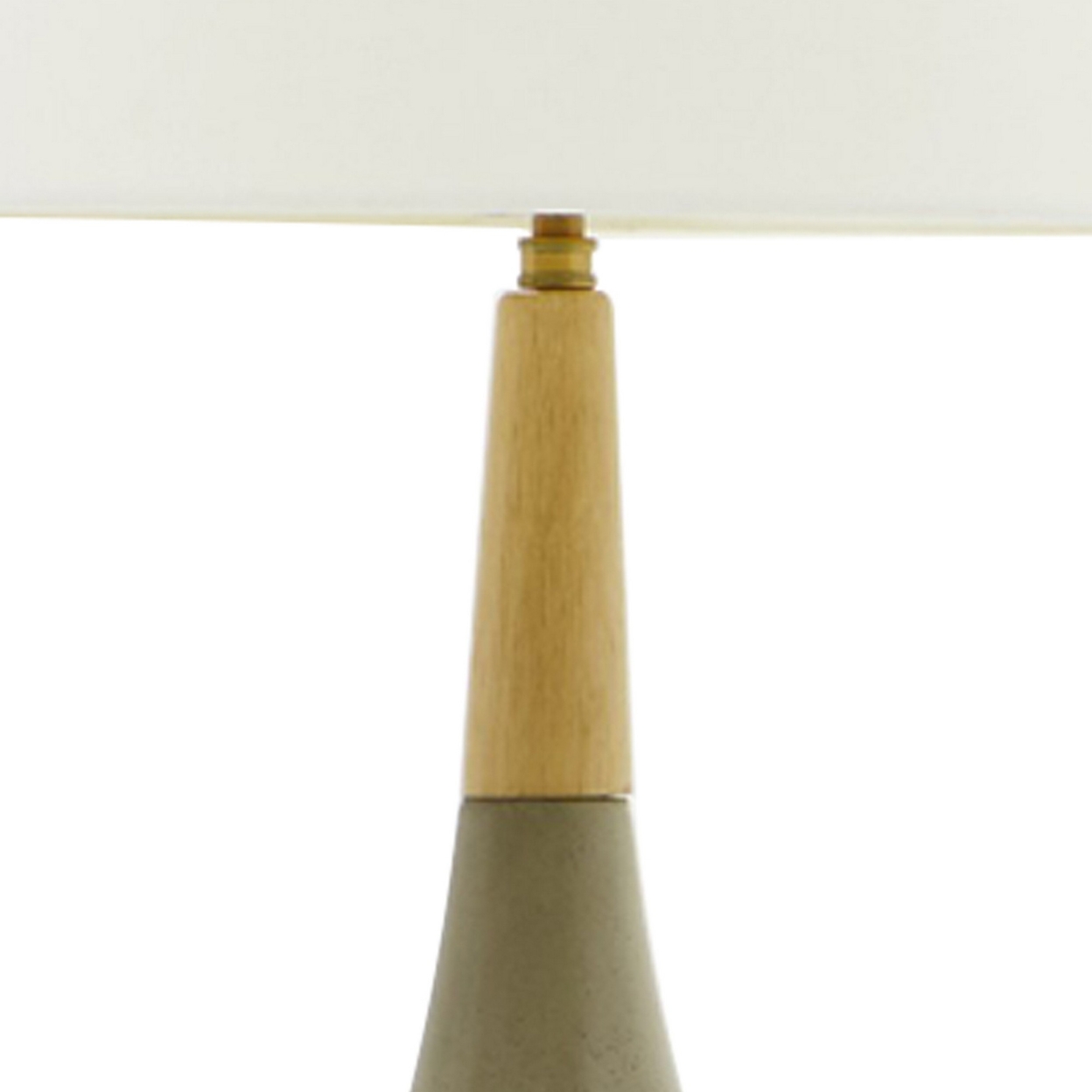 Contemporary Style Concrete Base Table Lamp With Shade, White And Gray- Saltoro Sherpi