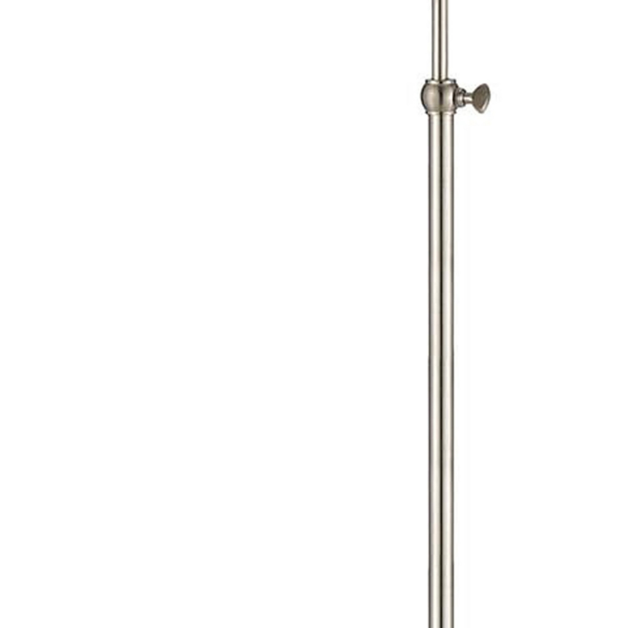 Metal Round 62 Floor Lamp With Adjustable Pole, Silver- Saltoro Sherpi