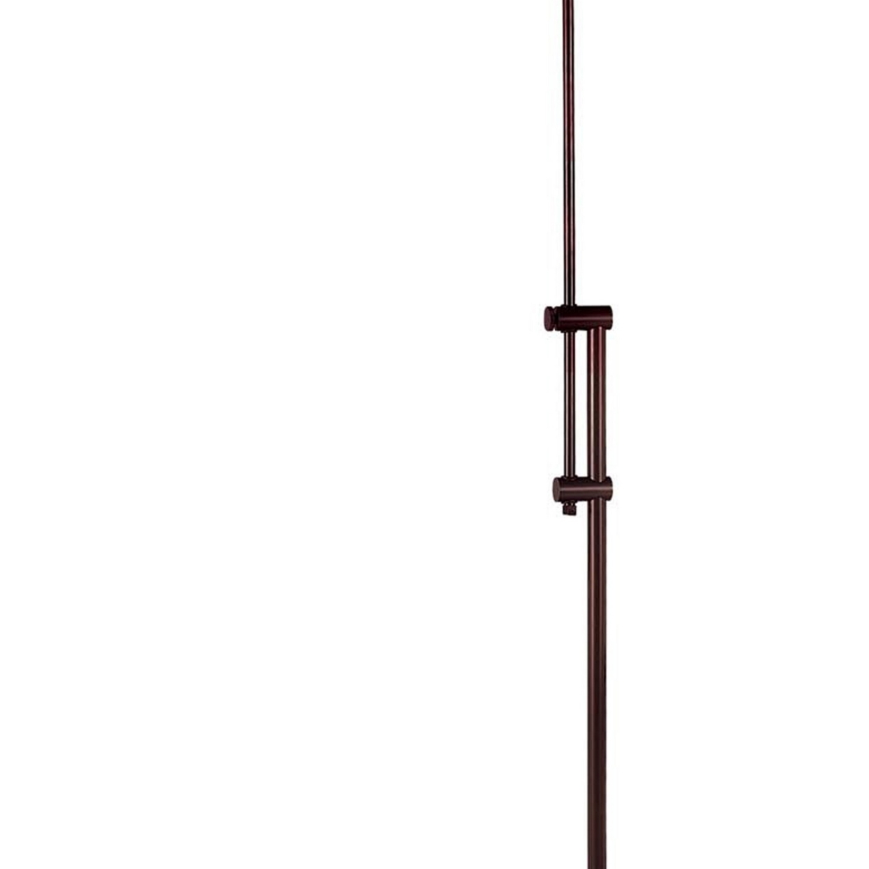 3 Way Metal Floor Lamp With And Adjustable Height Mechanism, Brown- Saltoro Sherpi
