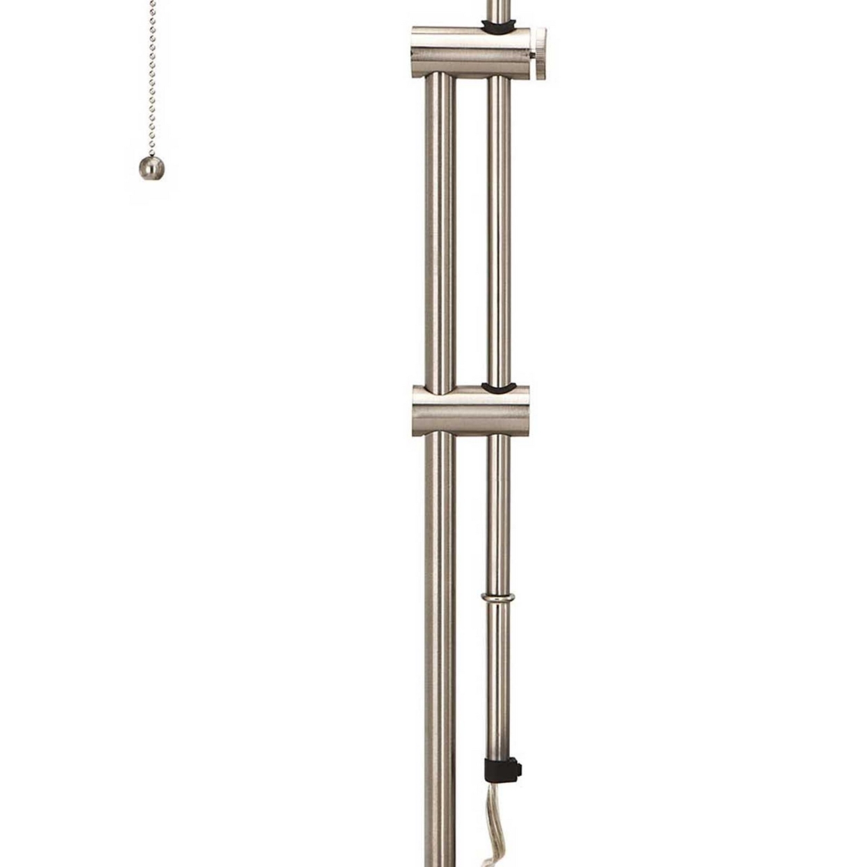 Metal Rectangular Desk Lamp With Adjustable Pole, Silver- Saltoro Sherpi