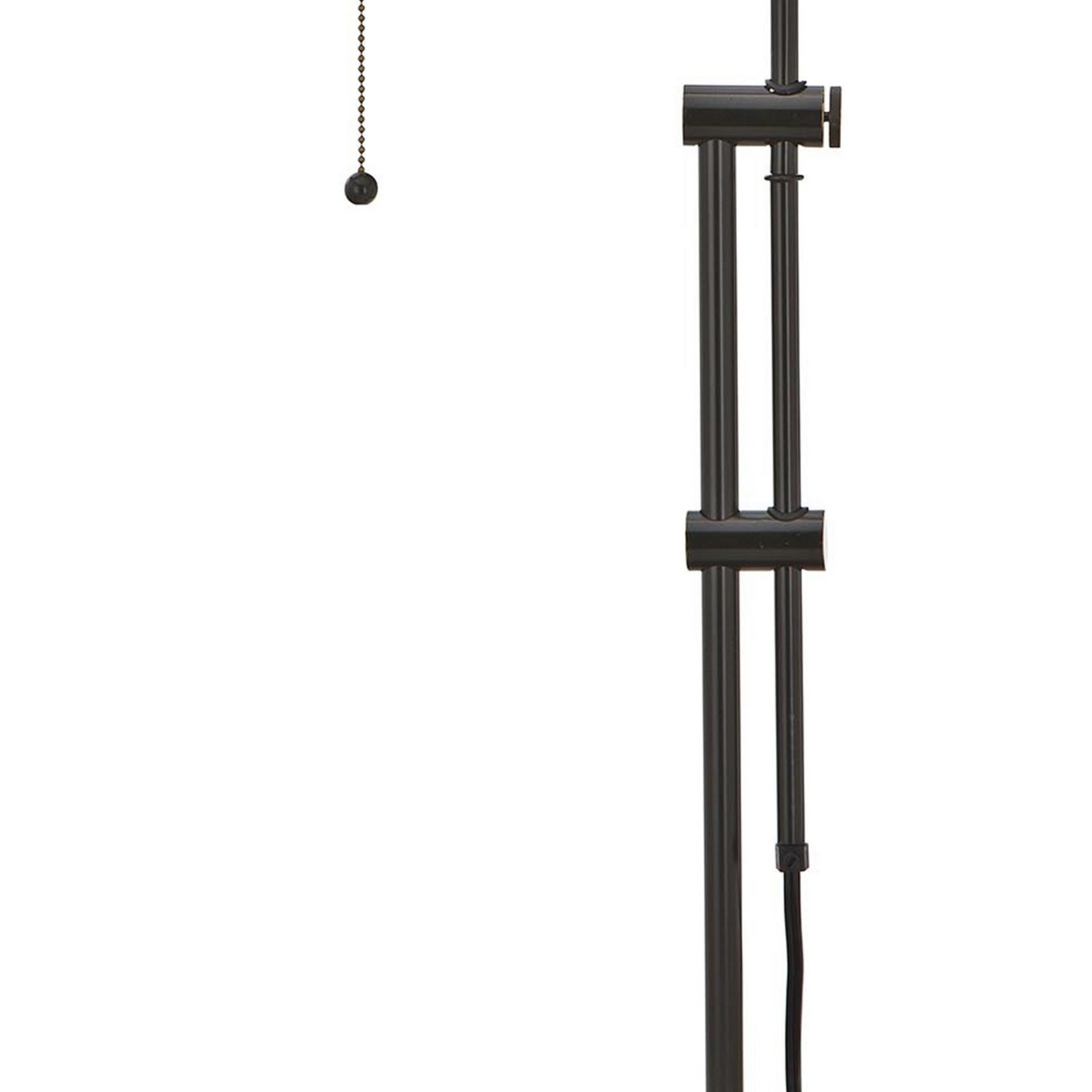 Metal Rectangular Desk Lamp With Adjustable Pole, Black- Saltoro Sherpi