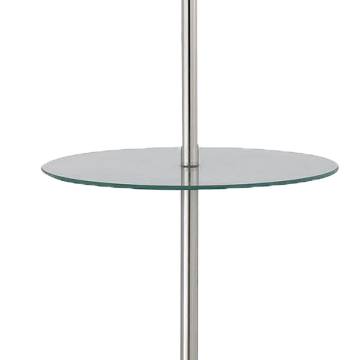 Metal Round 3 Way Floor Lamp With Spider Type Shade, Silver And Brown- Saltoro Sherpi