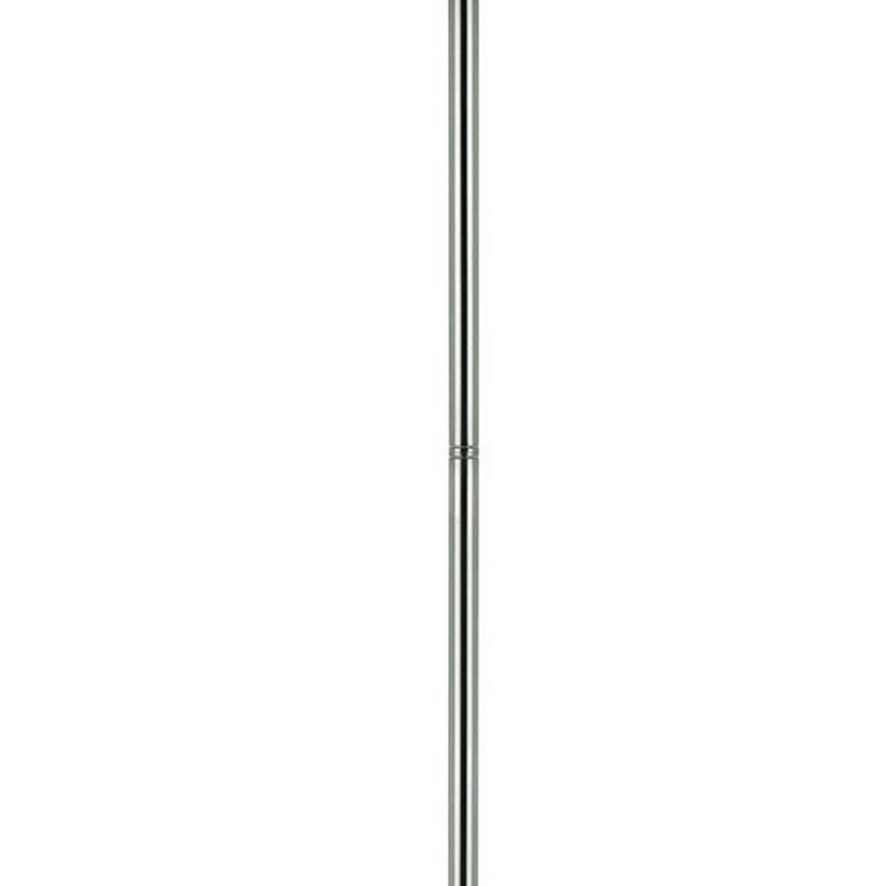 Metal Round 3 Way Torchiere Lamp With Frosted Glass Shade, Silver And White- Saltoro Sherpi