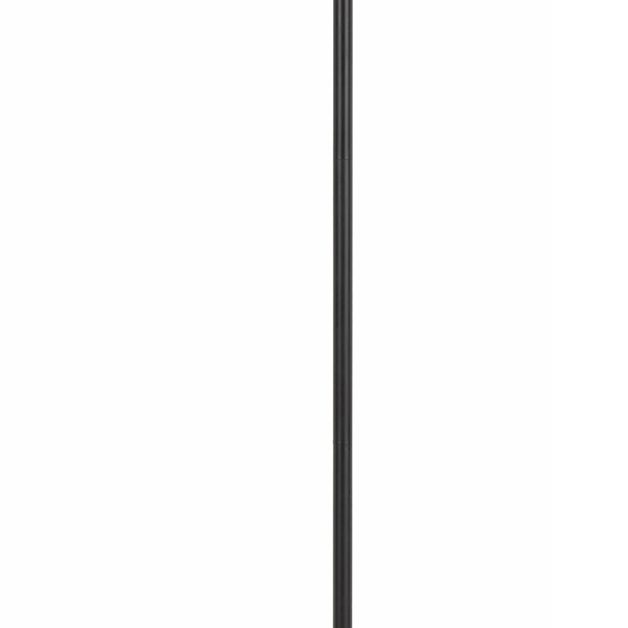 Metal Body Floor Lamp With Adjustable Arm And Textured Glass Shade, Black- Saltoro Sherpi