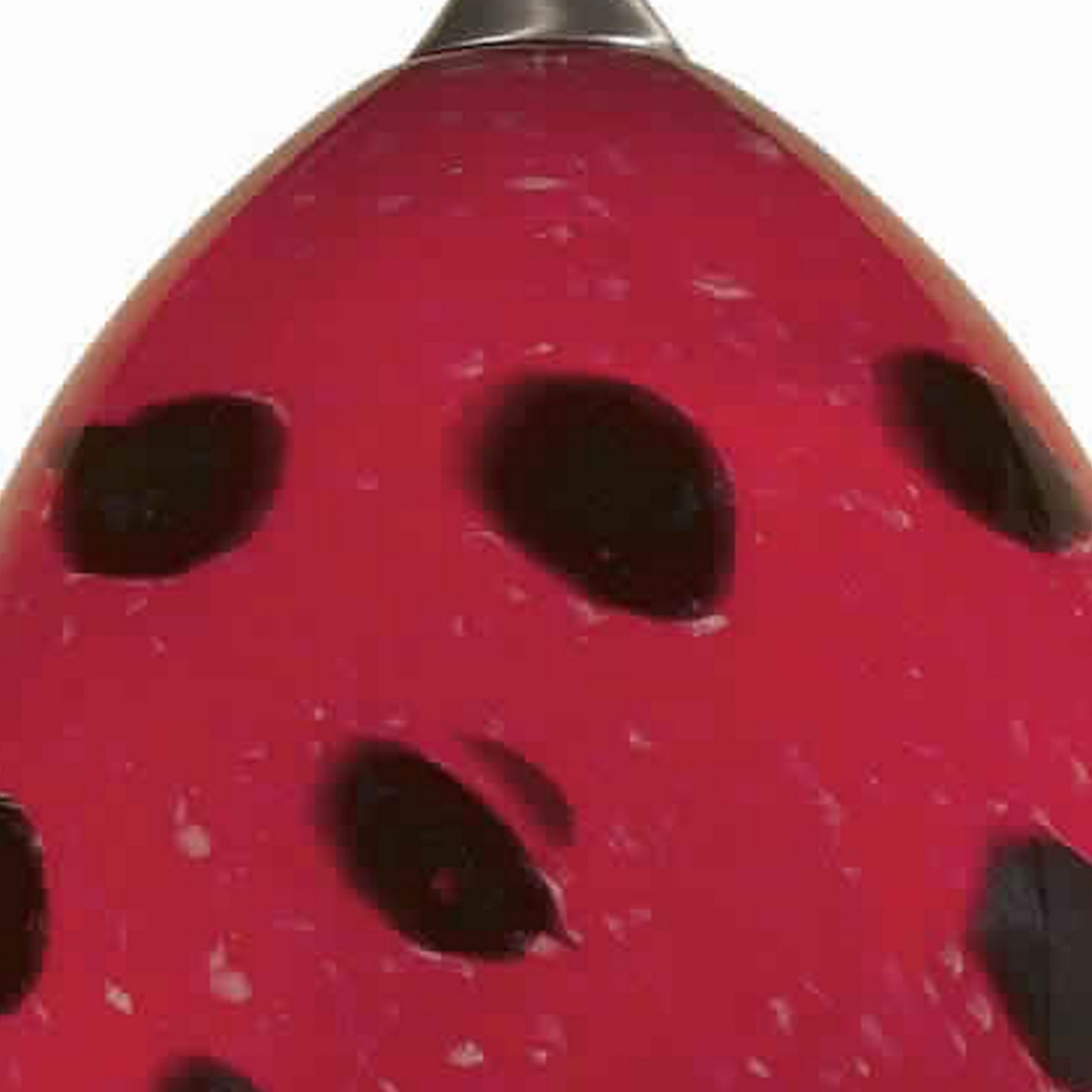 Dome Shaped Glass Shade Pendant Lighting With Cord, Red And Black- Saltoro Sherpi