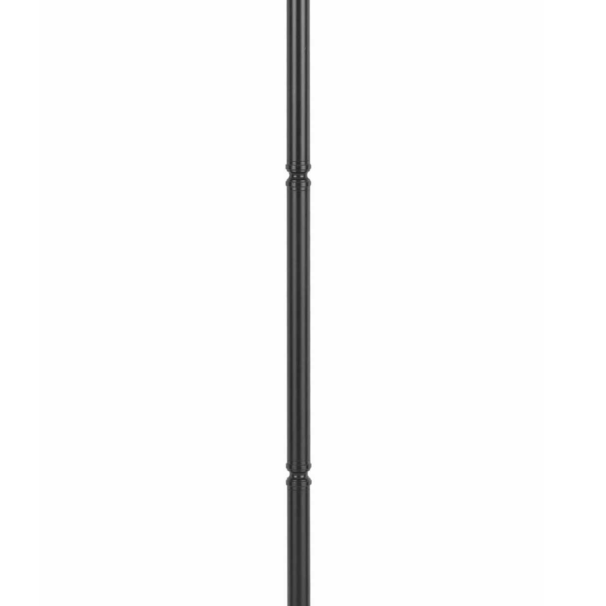 3 Way Glass Shade Torchiere Floor Lamp With Metal Pedestal Base, Black- Saltoro Sherpi