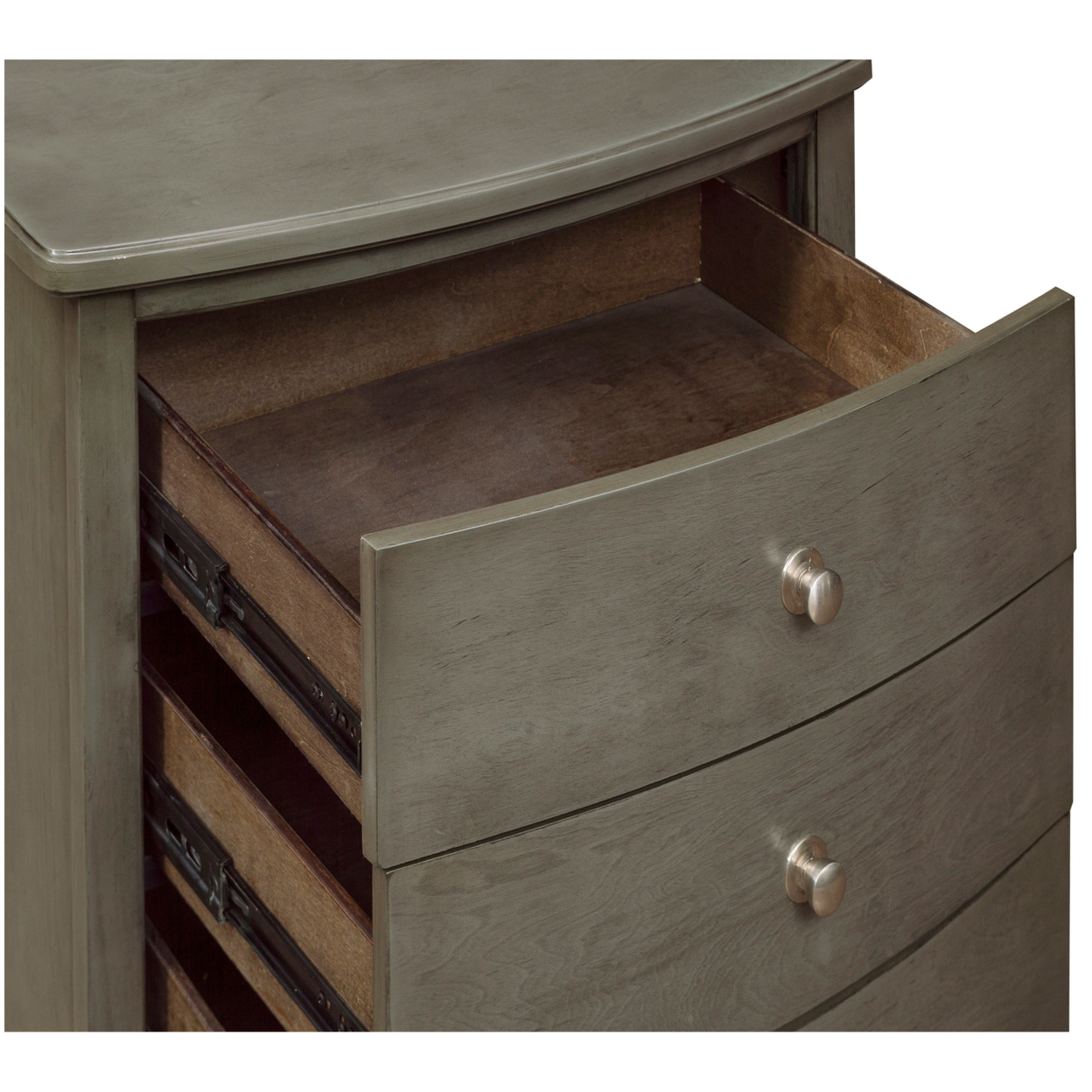 Wooden Nightstand With 3 Spacious Drawers And Knobs, Gray- Saltoro Sherpi
