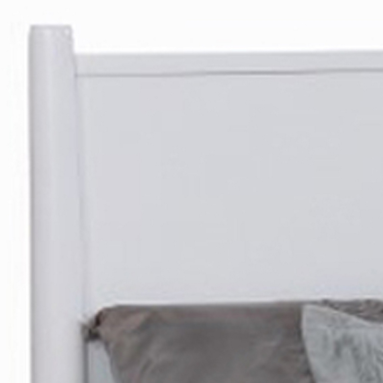Wooden Eastern King Size Bed With Panel Headboard, White- Saltoro Sherpi